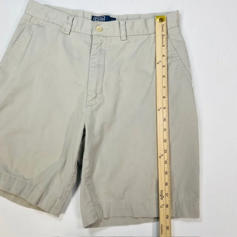 Polo Ralph Lauren Prospect Short Mens 32 Tan Khaki Cotton Twill Chino Flat Front